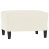 3 Seater Sofa with Ottoman Cream 180 cm Velvet