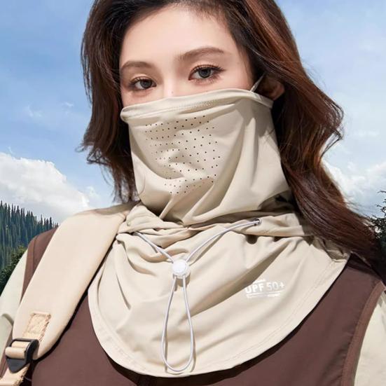 Солнцезащитная шапка-ушанка для лица, защита от солнца, защита шеи, UPF 50+, дышащий, охлаждающий, ледяной шелк