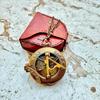 Navigating Instrument Antique Finish Compass With Leather Case