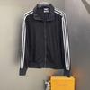 Mens Retro Striped Track Jacket Unisex Stand Collar Sport Coat All