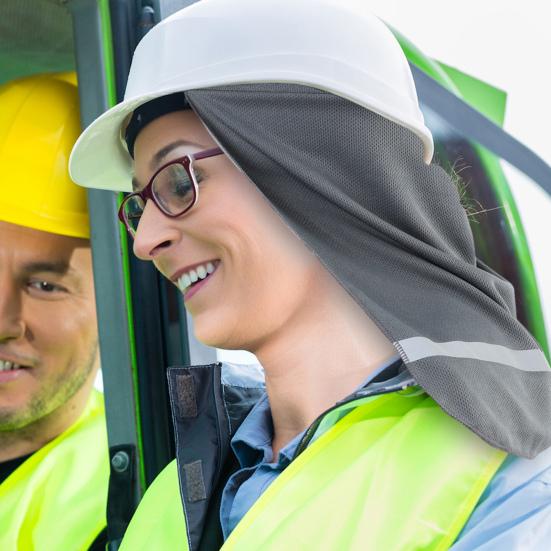 12 Pieces Hard Hat Sun Shade with Reflective Strip Cooling Skull Hat