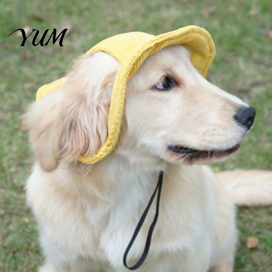 Adjustable Pet Cap Corduroy Dog Baseball Cap, Cat Summer Beach Visor Hat with Ear Outdoor Protection Holes, Puppy Sunbonnet Headdress for Small Medium