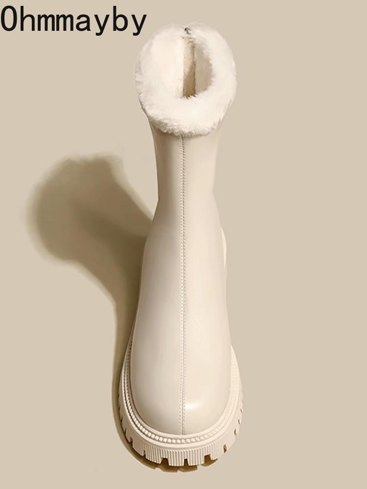 Зимние женские теплые плюшевые ботильоны Комфортные Нескользящие Обувь больших размеров Лаконичные Хлопковые Короткие Женские Ботильоны