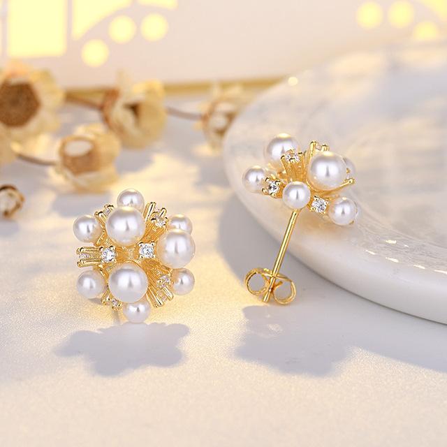 925 Sterling Silver Simulated Diamond Earrings For Women High Quality Stud Earring Wedding Engagement Party Jewelry