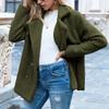 Plus Size Autumn and Winter Women's Button Fur Coat Lapel Loose Fleece Coat