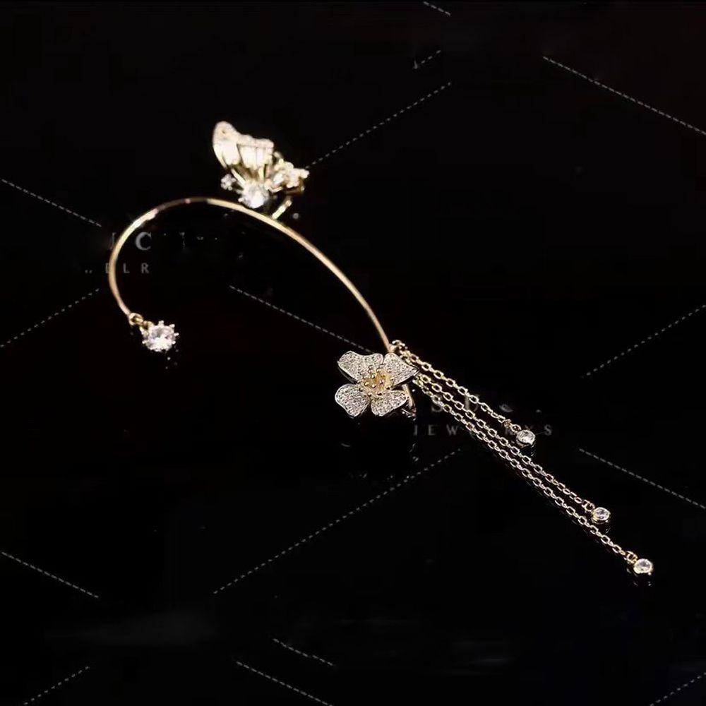Fashion Jewelry Luxury Zircon Korean Style Ear Clip Butterfly Ear Hook Ear Bone Clip Girls Earring