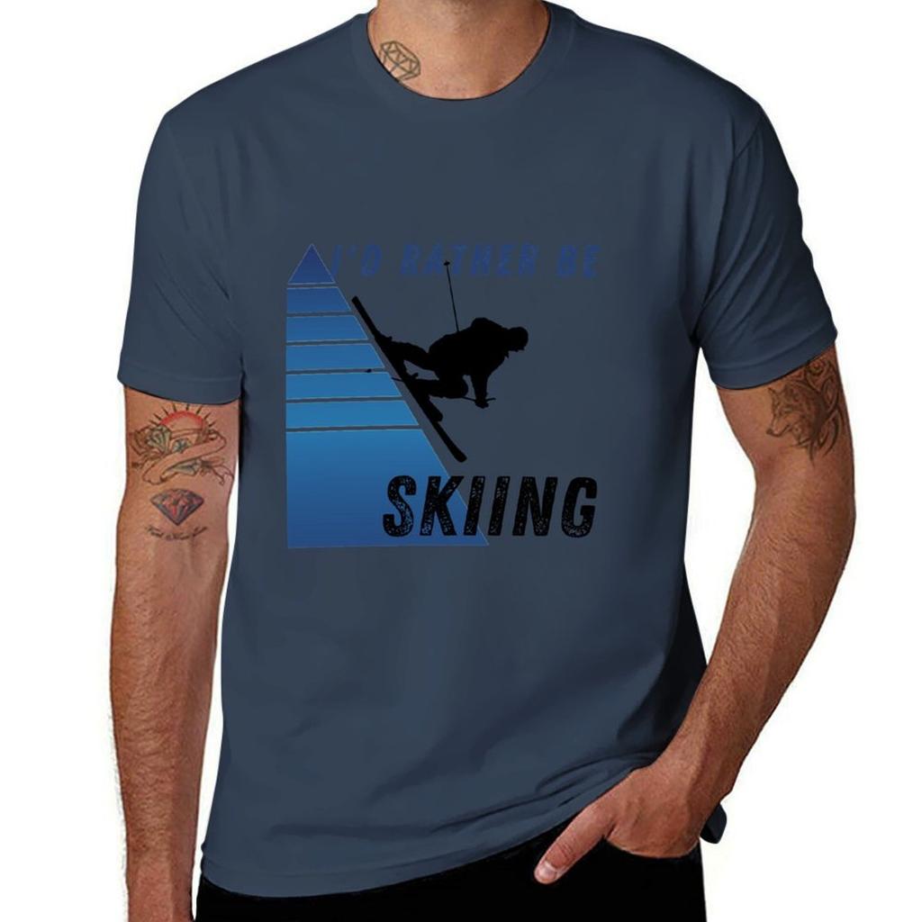 Id Rather Be Skiing Tshirt Holiday All Match Tshirt