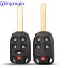 Jingyuqin 5/6 кнопок чехол для автомобильного ключа чехол-брелок для Honda Odyssey 2011 2012 2013 2014 чехол для дистанционного ключа