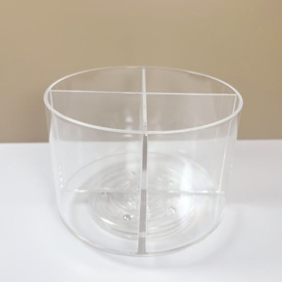 360 Degree Rotating Pen Holder Transparent Desk Pencil Organizer with 4 Compartments Acrylic Marker Caddy for Office Home School Supplies