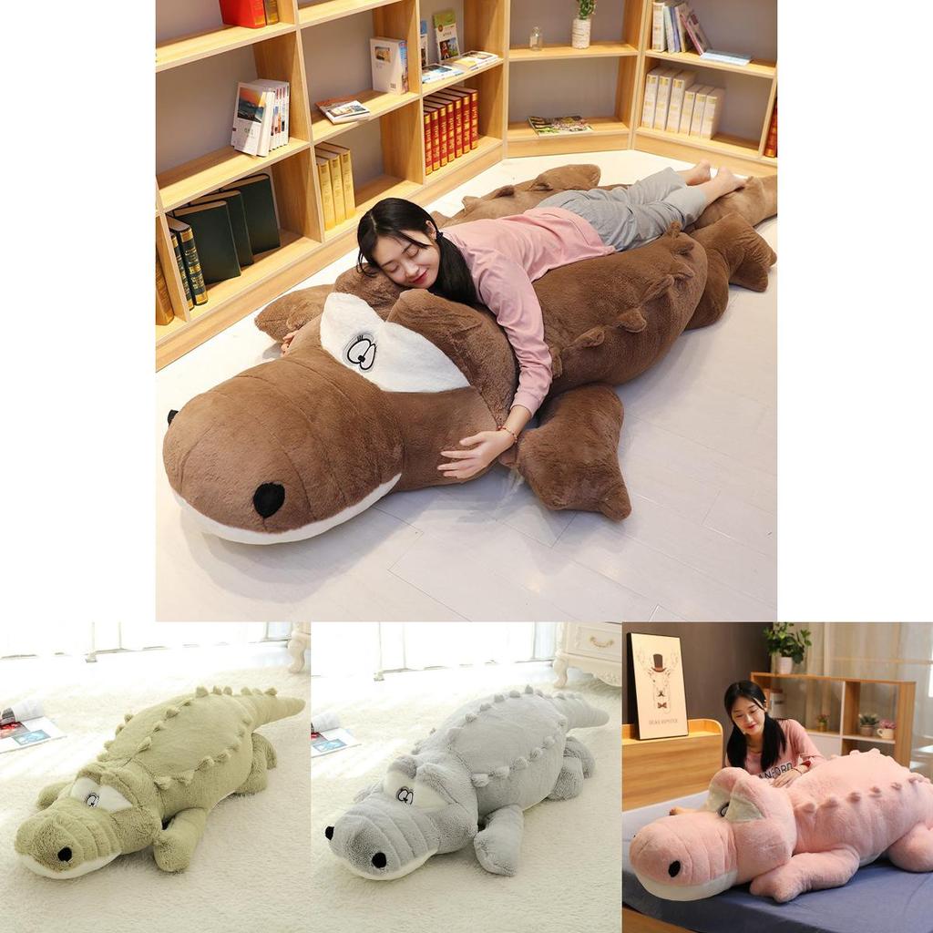 Oversized Soft Green Crocodile Pillow Plush Toy Ideal For Home Decor And Gifts