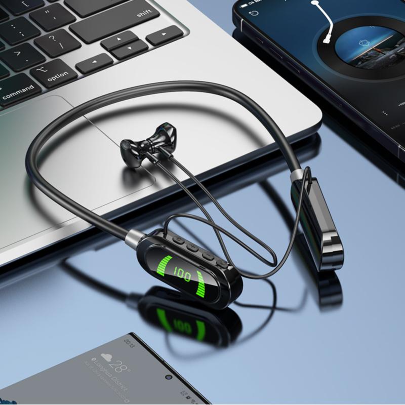 Беспроводная Bluetooth-гарнитура с цифровым дисплеем, долгий режим ожидания, подвесная шейная гарнитура с функцией возврата уха K Song Live