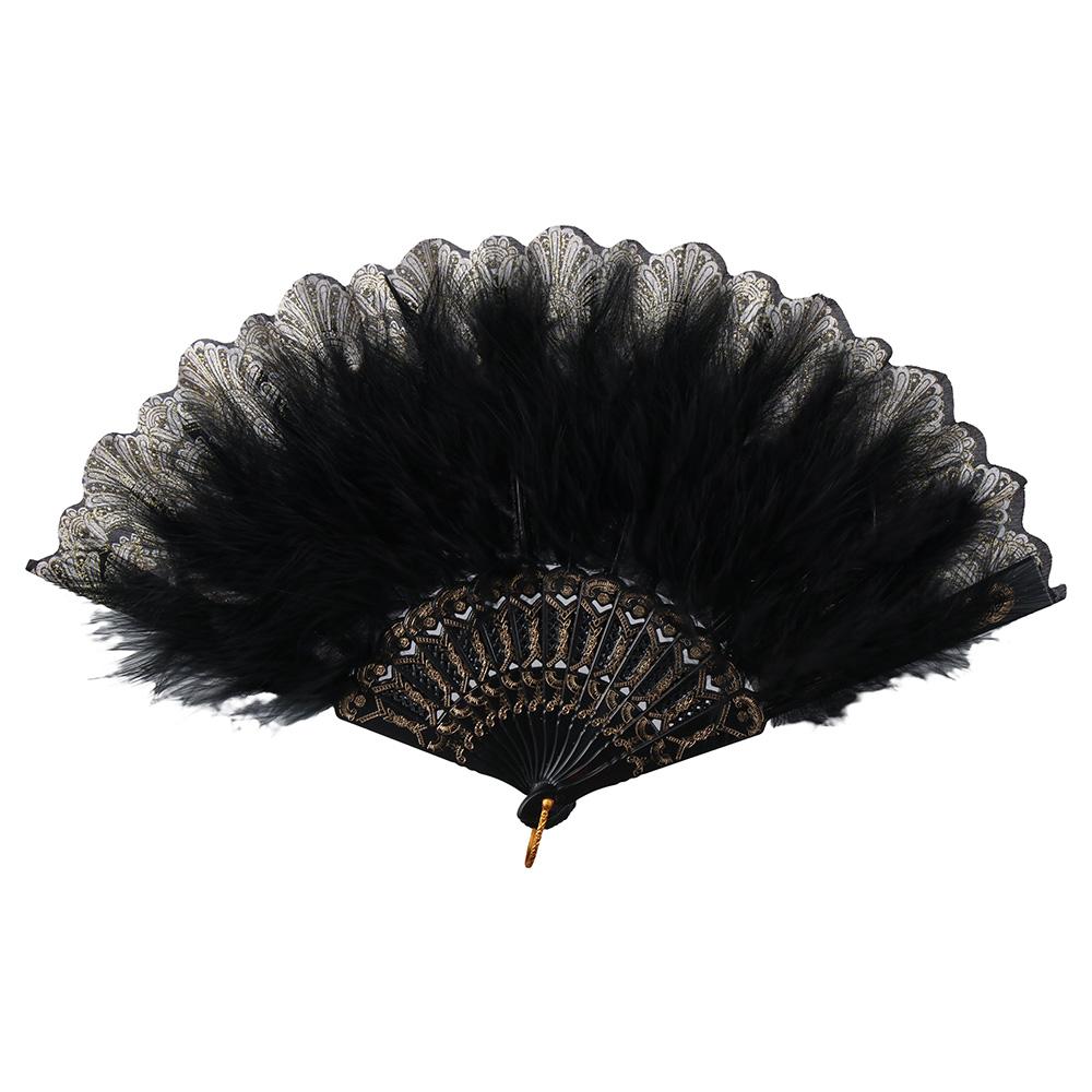 Лолита с подвеской Костюмные аксессуары Танцевальный ручной веер Перьевой складной веер Свадебный подарок Декор для вечеринки