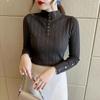 Fashionable Semi High Neck Sweater for Women's Autumn and Winter New Slim Fit Base Shirt, Inner Tight Top, Long Sleeves, Outer Knitted Sweater