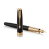 Parker Sonnet Черный Лакированный GT Перьевая Ручка Fine 18K Золото Подарок Официальный Номер Продукта 1950550 Ручка, Перо, Перо, В Коробке, Импортный,