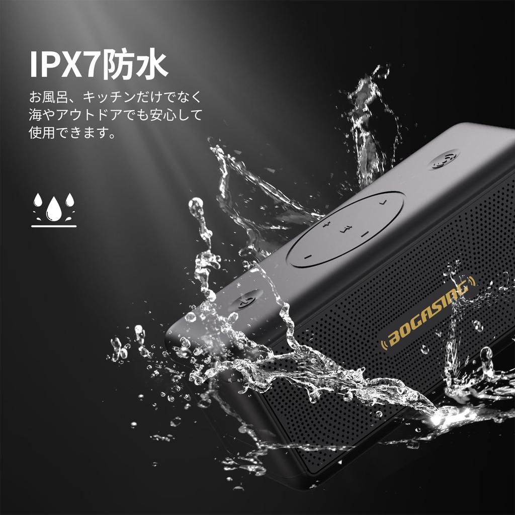 BOGASING M5 Портативная Bluetooth-колонка, Беспроводная колонка с 360-градусным звуком, Мощность 40 Вт, Громкий звук, Глубокий бас, Технология DSP, Водонепроницаемость IPX7, D