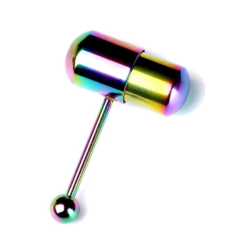 Vibrating Tongue Ring Mixed Colors Prickly Straight Barbells Body Piercing Jewelry Tongue Bar Stud for Women Men