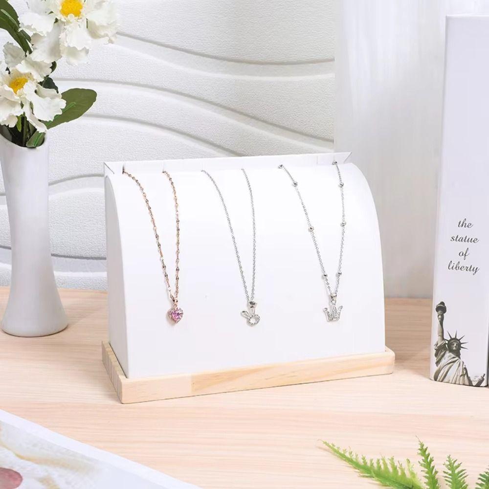 Fashion Necklace Display Stand Solid Wood Base Jewelry Display Holder Photo Props