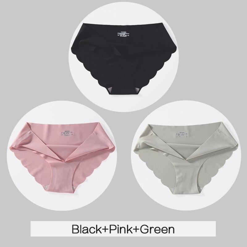 3PCS/Set Women Panties Sexy Seamless Underwear Pantys Lingerie for Female Underpants Soft Solid Color Low-Rise Briefs Intimates