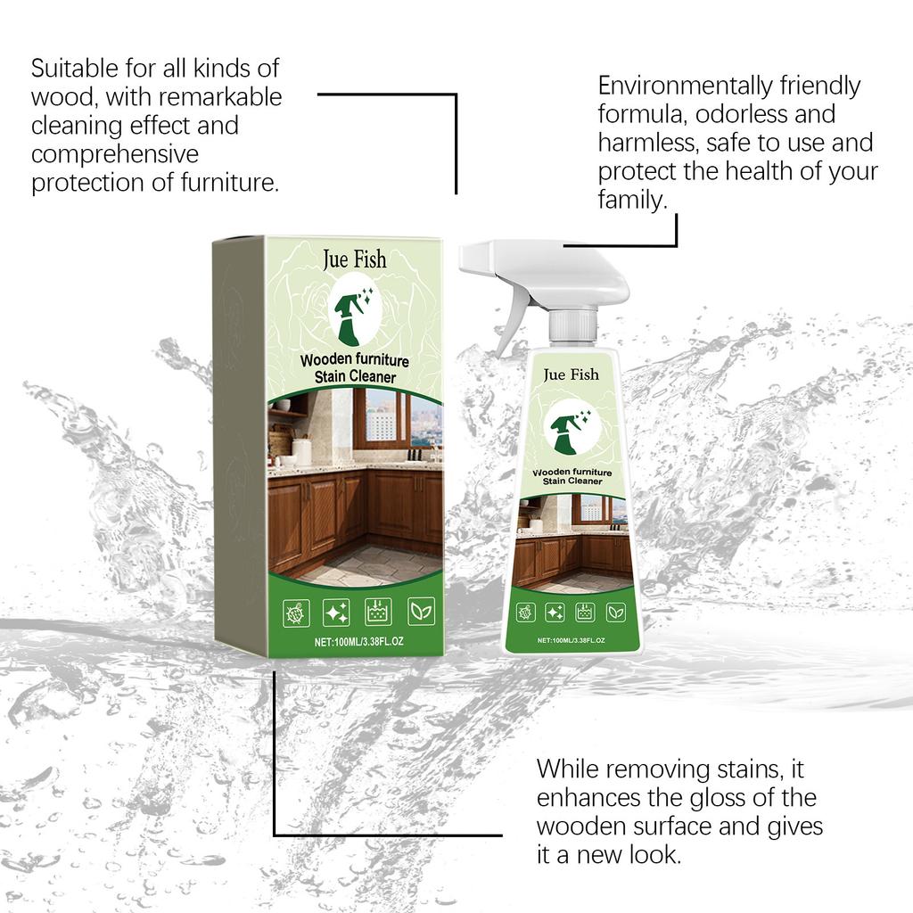 JUE FISH Чистящее средство для деревянной мебели, пятновыводитель, средство для удаления пыли, спрей для чистки плесени и грибка
