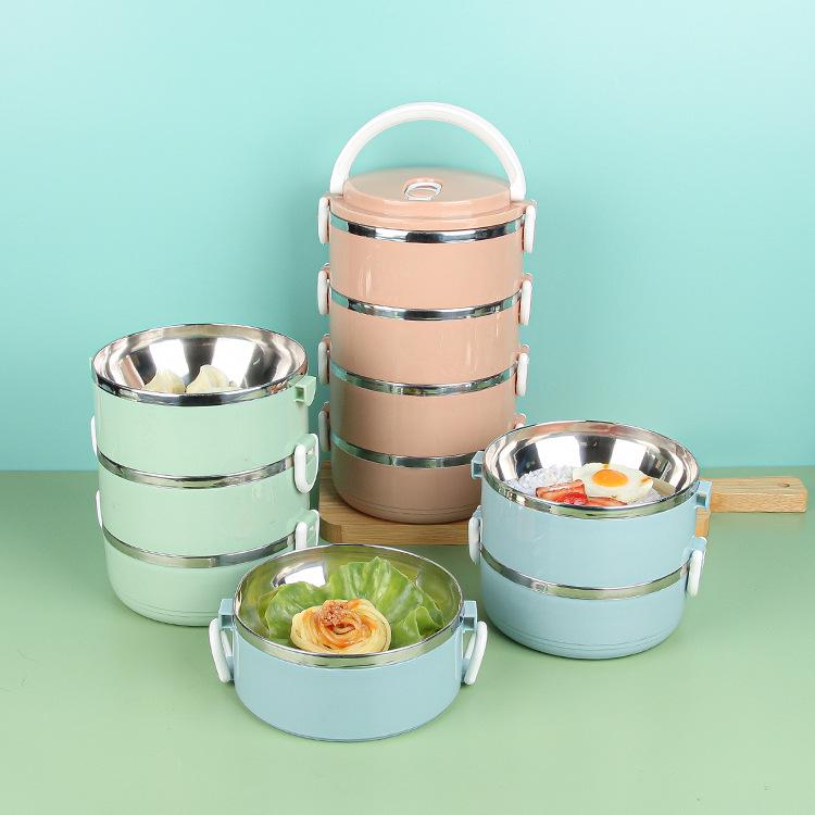 Stainless Steel Insulated Multi-Layer Lunch Box for Students, Dorms, and Offices