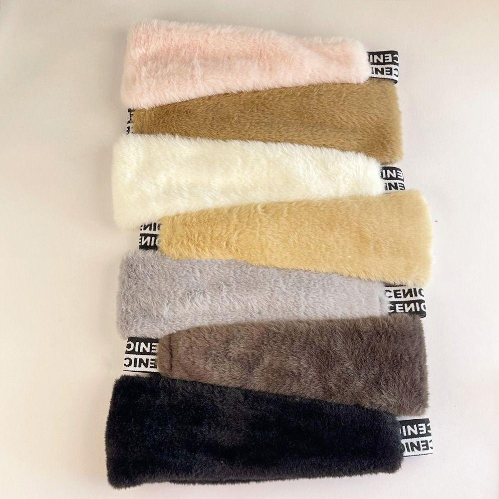 Ear Warm Solid Color Hairband Rabbit Fur Warm Hair Band Fashion Fluffy Plush Headband Sports