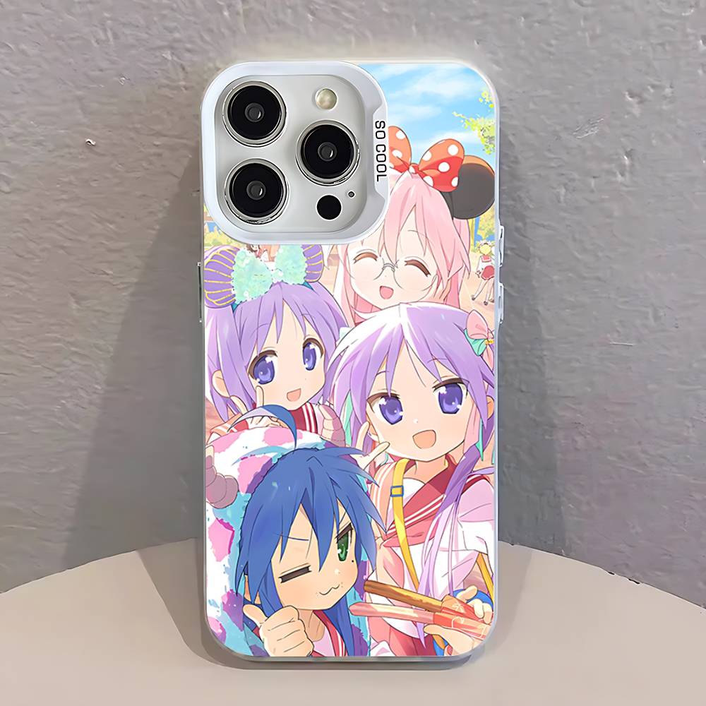 K-Konata Izumi Lucky S-Star Phone Case For iPhone 17,16,15,14,13,12,11,Pro,Max,Plus,SE,Air,Mini Anti Fall White Bumper