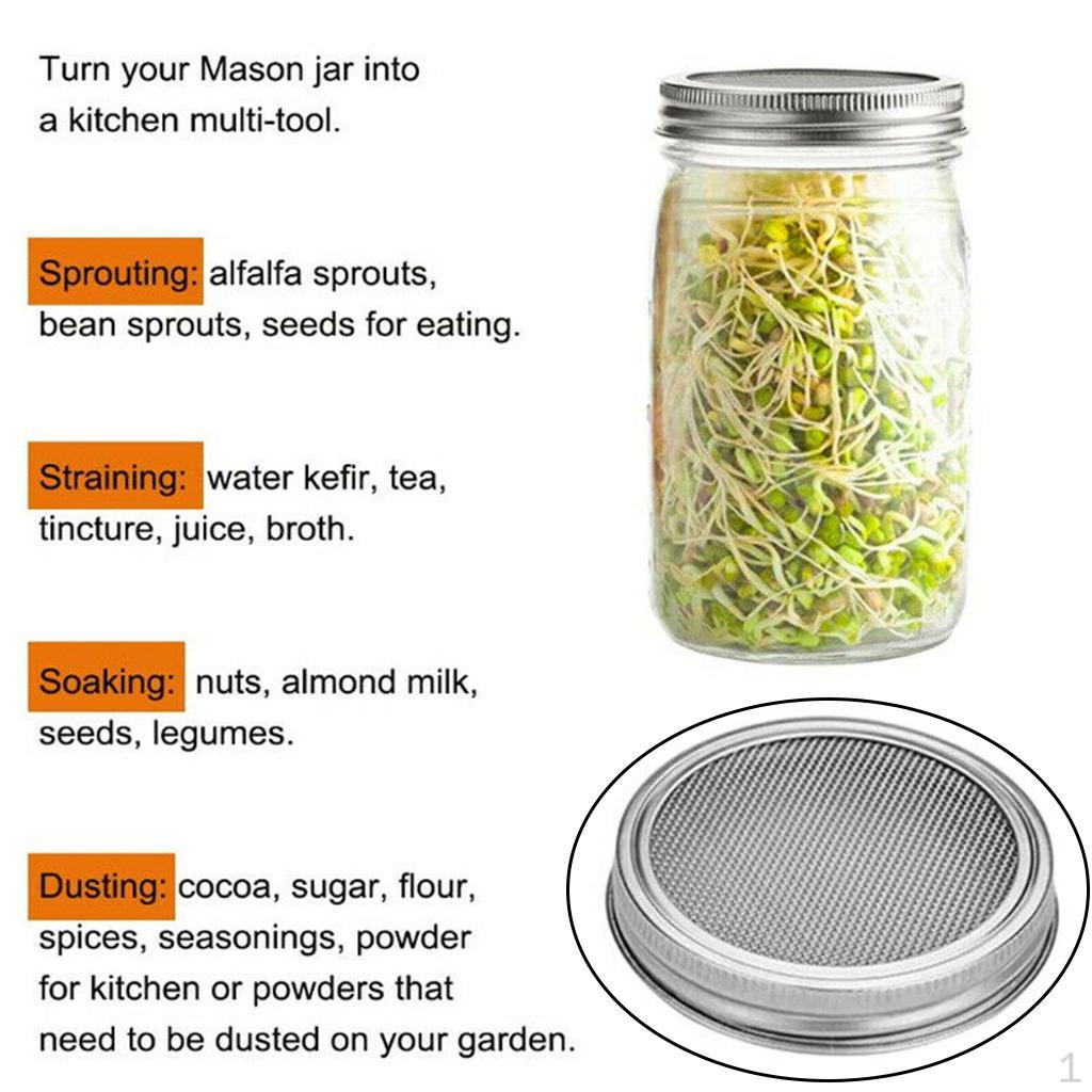 Stainless Steel Jar Mesh Screen Sprouting Lid Cover for Growing Broccoli