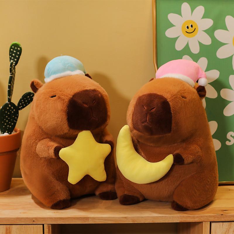 Star Creative Moon Capybara Plush Toy Cute Cartoon Children Birthday Doll Gift
