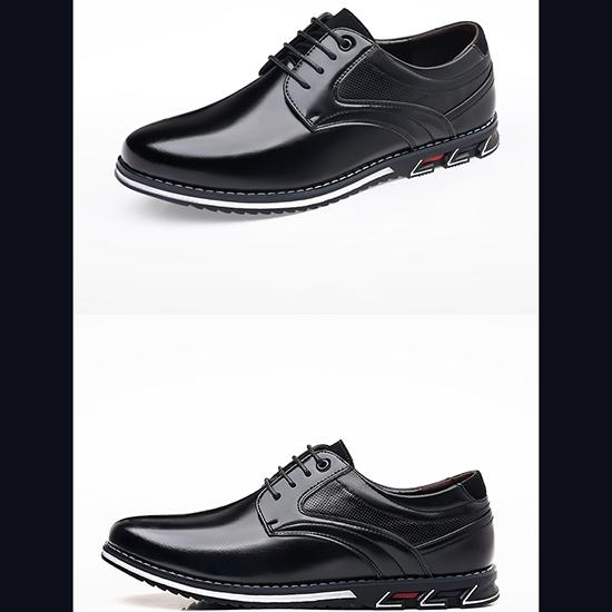 Men's Patent Leather Business Leather Shoes with Toe Tips, Slim Fitting Leather Shoes for Men's Fashionable Leather Shoes