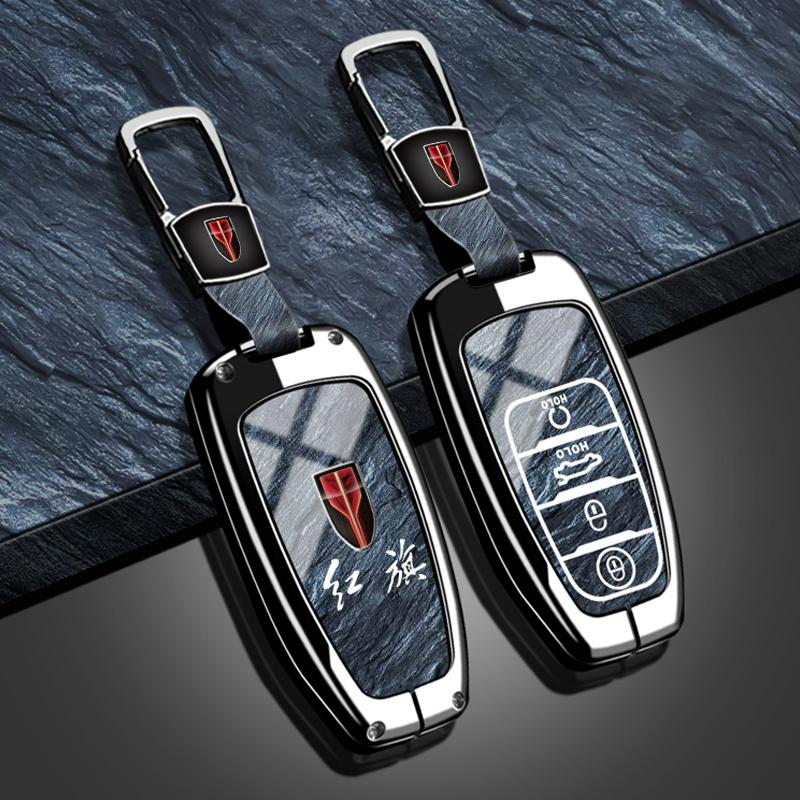 Подходит для Faw Hongqi H5 E-Hs9 H9 Серии Hs9 Hs5 Hs7 Сплав Цинка ТПУ Каменный Узор Новый Модный Чехол-Защита Брелок для Автомобильного Ключа Аксессуар