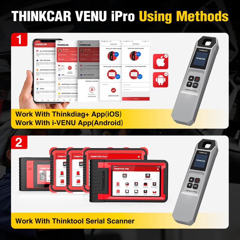 THINKCAR VENU i-Pro TPMS Car Tire Pressure Diagnostic Tools Activate Programming Relearn Sensors OE Query for 315MHz/433MHz