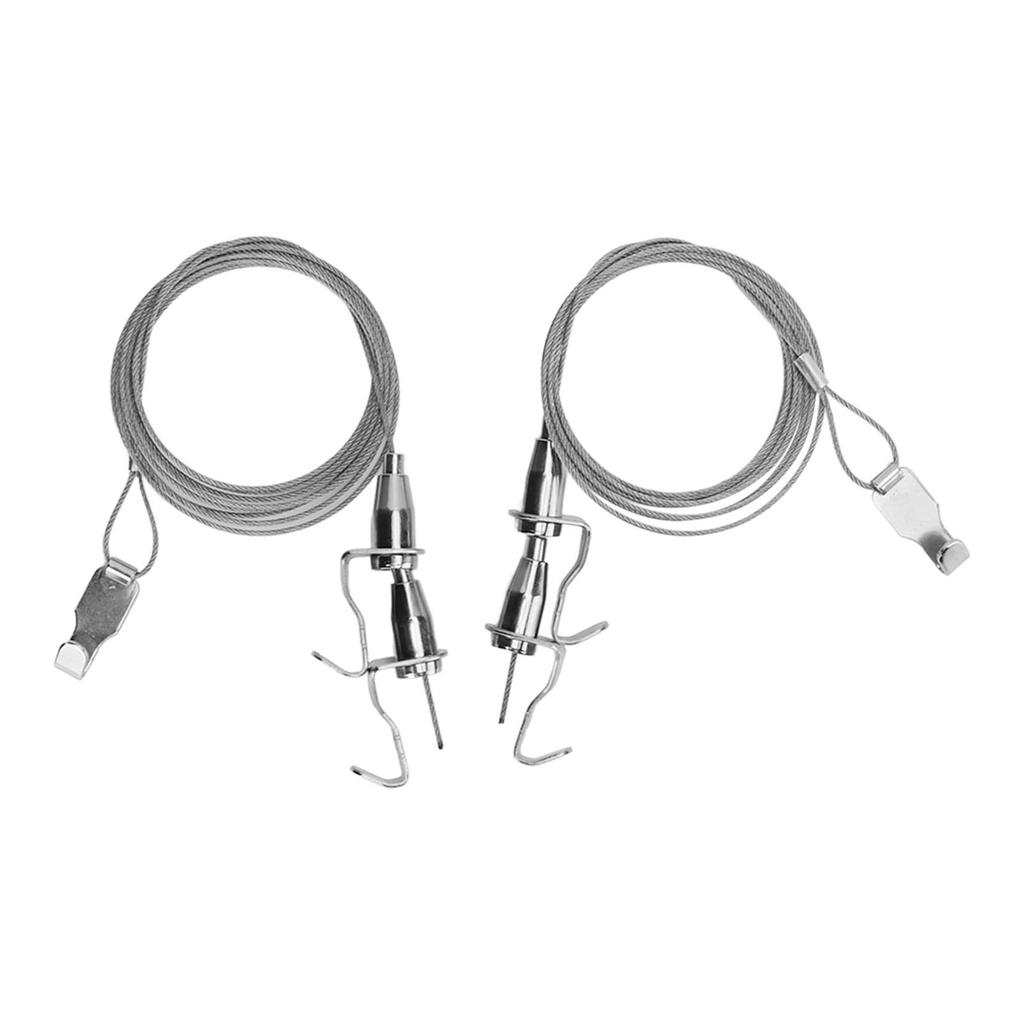 2pcs Adjustable Picture Hanging Wire with Hook 2m Length 33LBS Loading for Wall Picture Exhibition