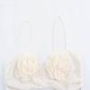 Fashion Style 2024 Summer New Women's Sling with Raised Flower Design Pendant Tops 2855206