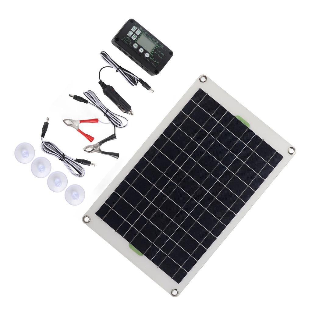 50W Solar Panel Charger Monocrystalline Silicon 30A Charge Controller Solar Panel Kit for RV Marine