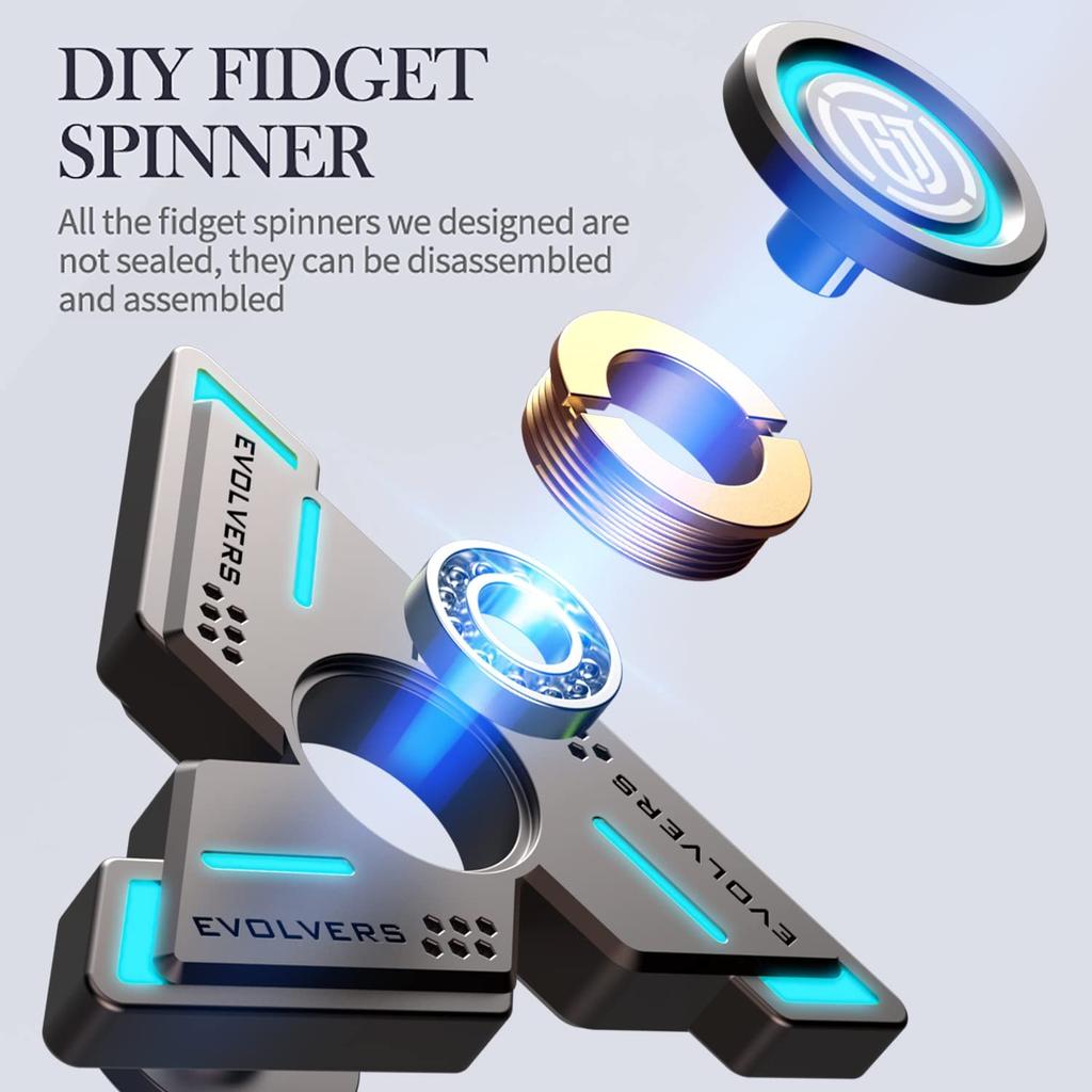Спиннеры Cyclone Fidget со светящимся, прочным высокоскоростным бесшумным подшипником, спиннером для пальцев для взрослых и детей (Аксессуары «сделай сам» в комплекте)