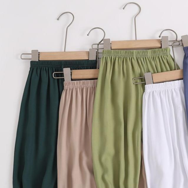 Слипы из ледяного шелка для летней одежды для мальчиков и девочек, защита от комаров, свободная домашняя одежда, длинные брюки, тонкие повседневные брюки