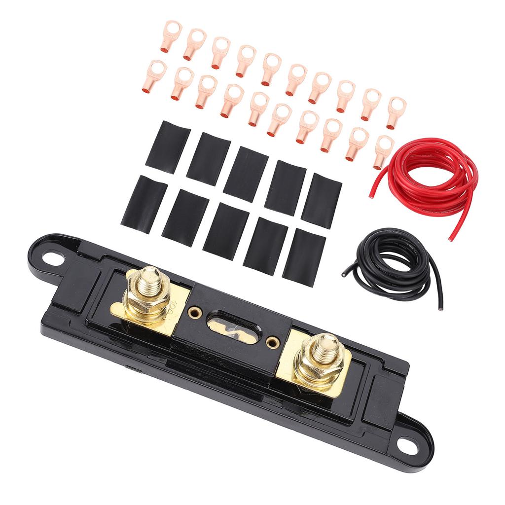 4AWG 20ft Wire Stable Signal Transfer Copper Clad Aluminum Power Ground Cable with 150A Fuse Box for Car RV Trailer