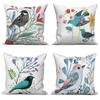 Throw Pillow Cover Home Decor Sofa Decorative   Bird Flower Painting Cushion