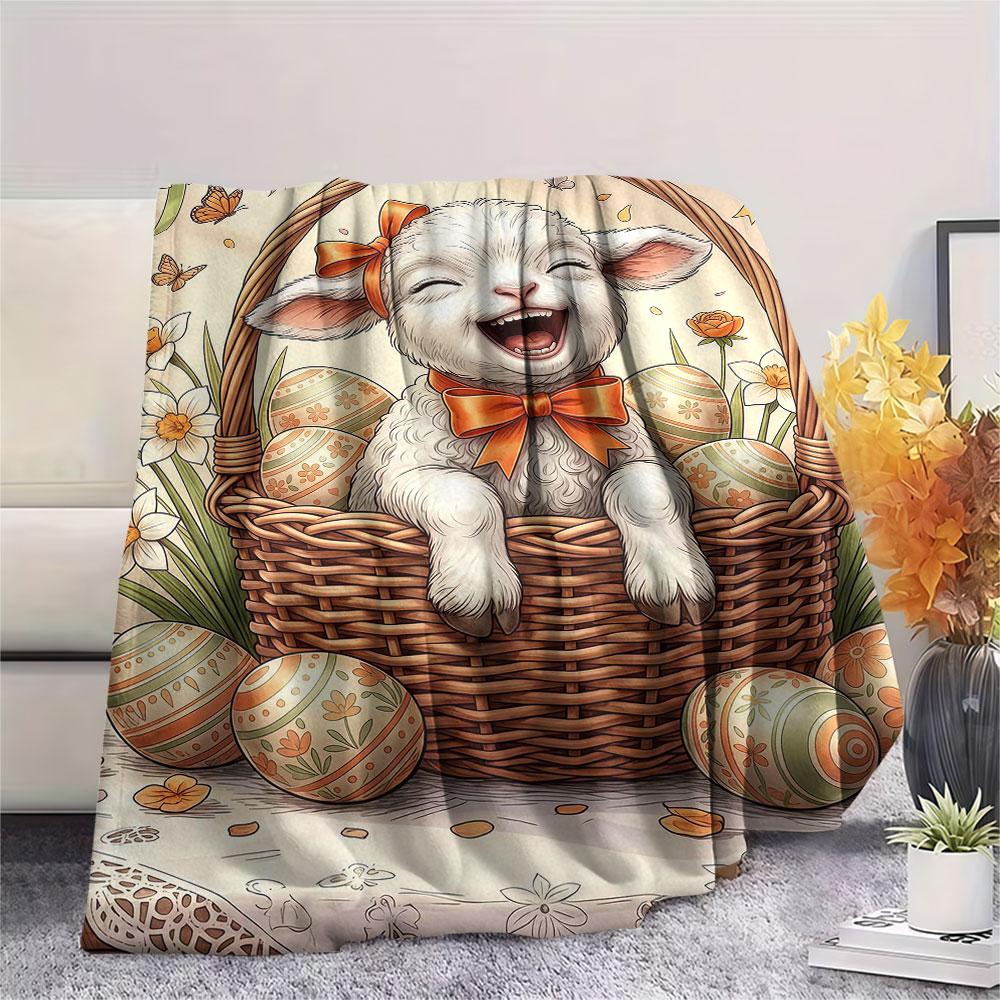 1Pc Basketsanimals Print Flannel Blanket, High quality Comfortable for All Seasons, Home Decor, Warmth and Comfort, Perfect for Christmas Gifts