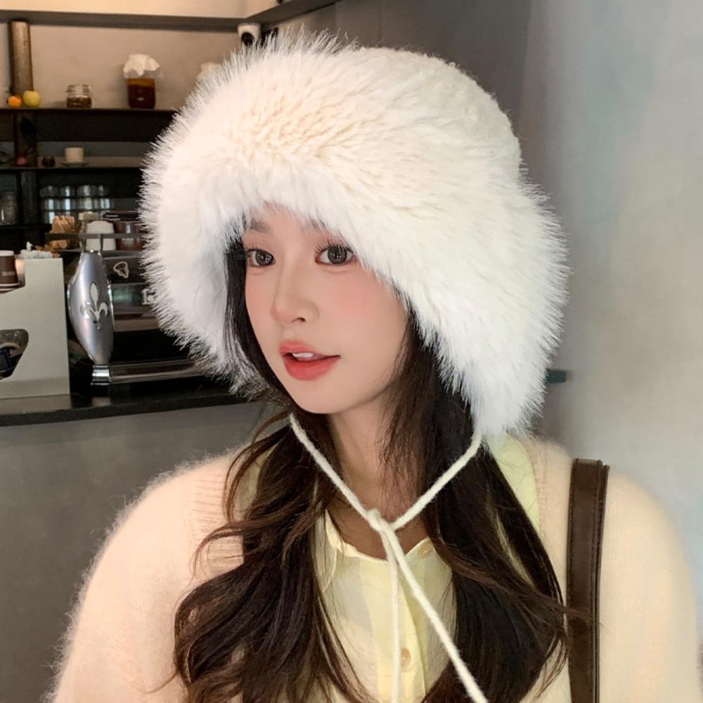 Warm Winter Plush Hat Thickened Ear Protection Hat Trendy Knit Hat  for Women