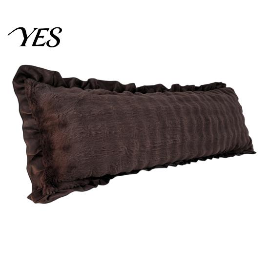Luxury Decorative Sofa Cushion Covers Fluffy Body Pillow Cover, Faux Rabbit Fur Bed Cover with Zipper, Ruffle Hidden Zipper Trim, Plush Bubble
