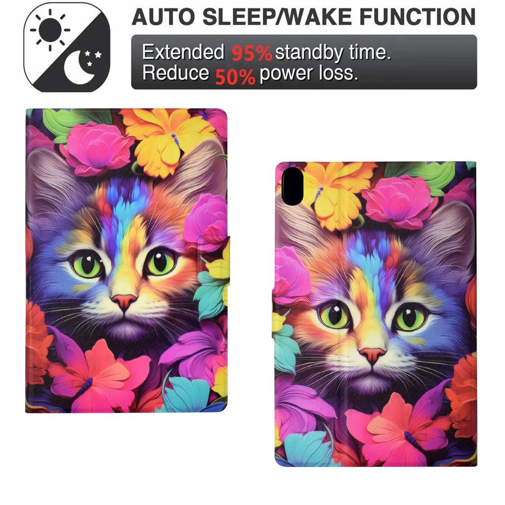 For iPad mini (2024)/mini (2021) Case PU Leather Card Slots Tablet Cover with Auto Wake/Sleep