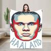 Erling Haaland Norway Flannel Blankets Soft Throw Blanket for Living Room Airplane Travel Aesthetic Bedspread Sofa Bed Cover
