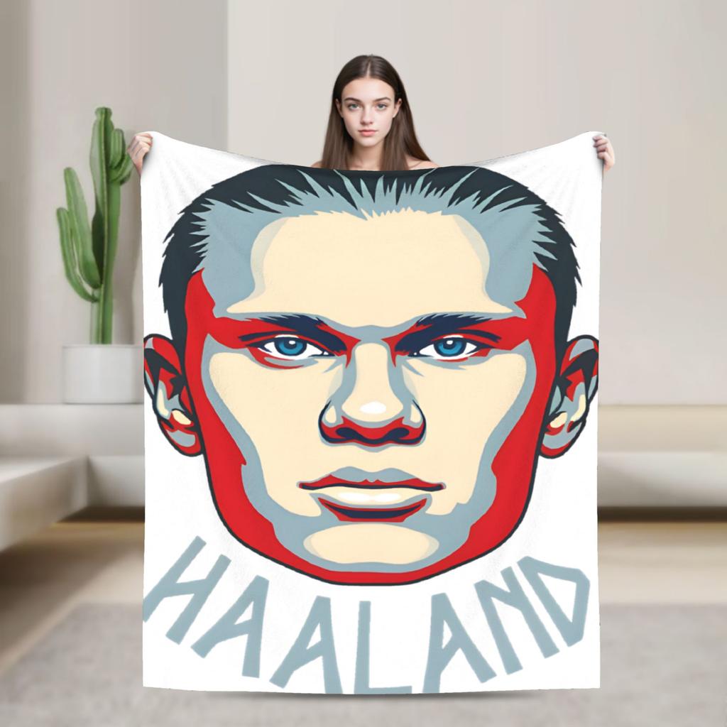 Erling Haaland Norway Flannel Blankets Soft Throw Blanket for Living Room Airplane Travel Aesthetic Bedspread Sofa Bed Cover