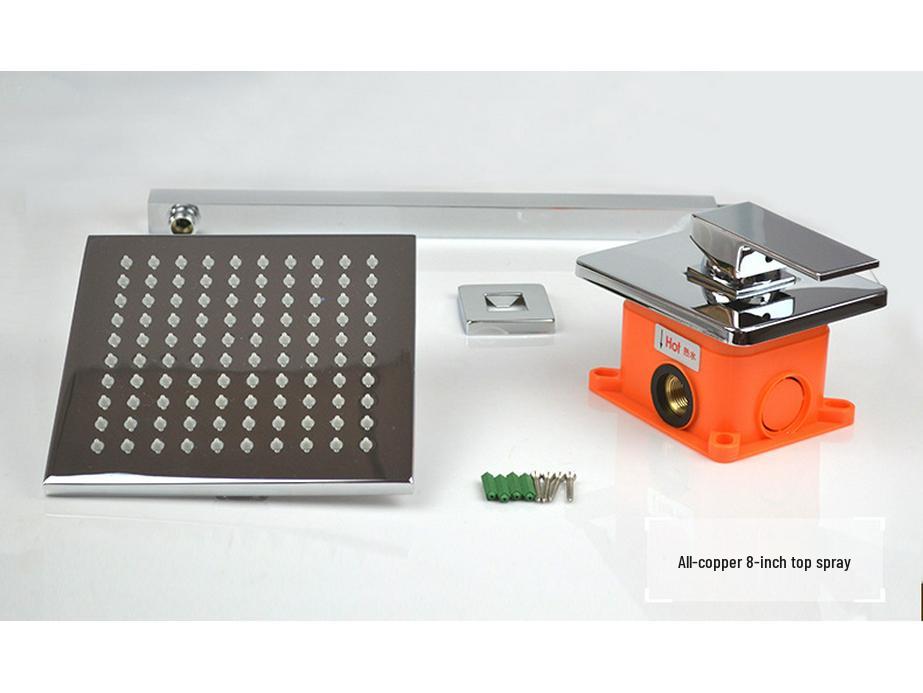 Полностью медный настенный душевой набор со встроенной коробкой