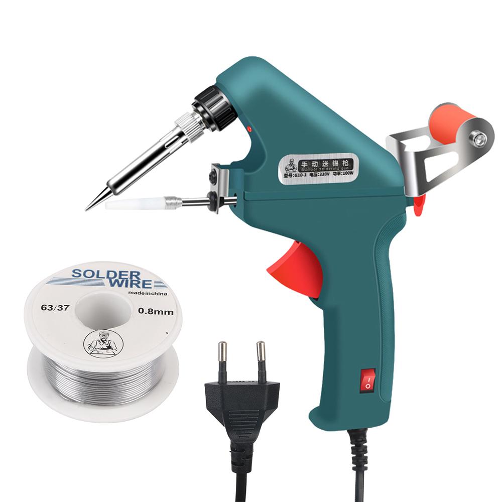 Комплект оборудования для сварщика Сварочный аппарат Ручной электрический автоматический податчик олова EU 220V Инструменты для ремонта Паяльник-пистолет 60 Вт