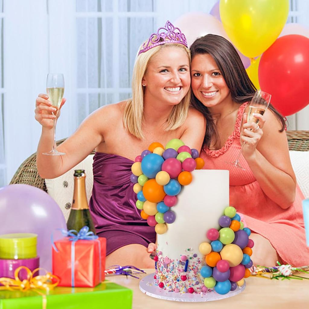 56 PCS Ball Cake Picks Colorful Ball Shaped Cake Topper Pearl Balls Cupcake Cake Insert Topper for Wedding Birthday Party