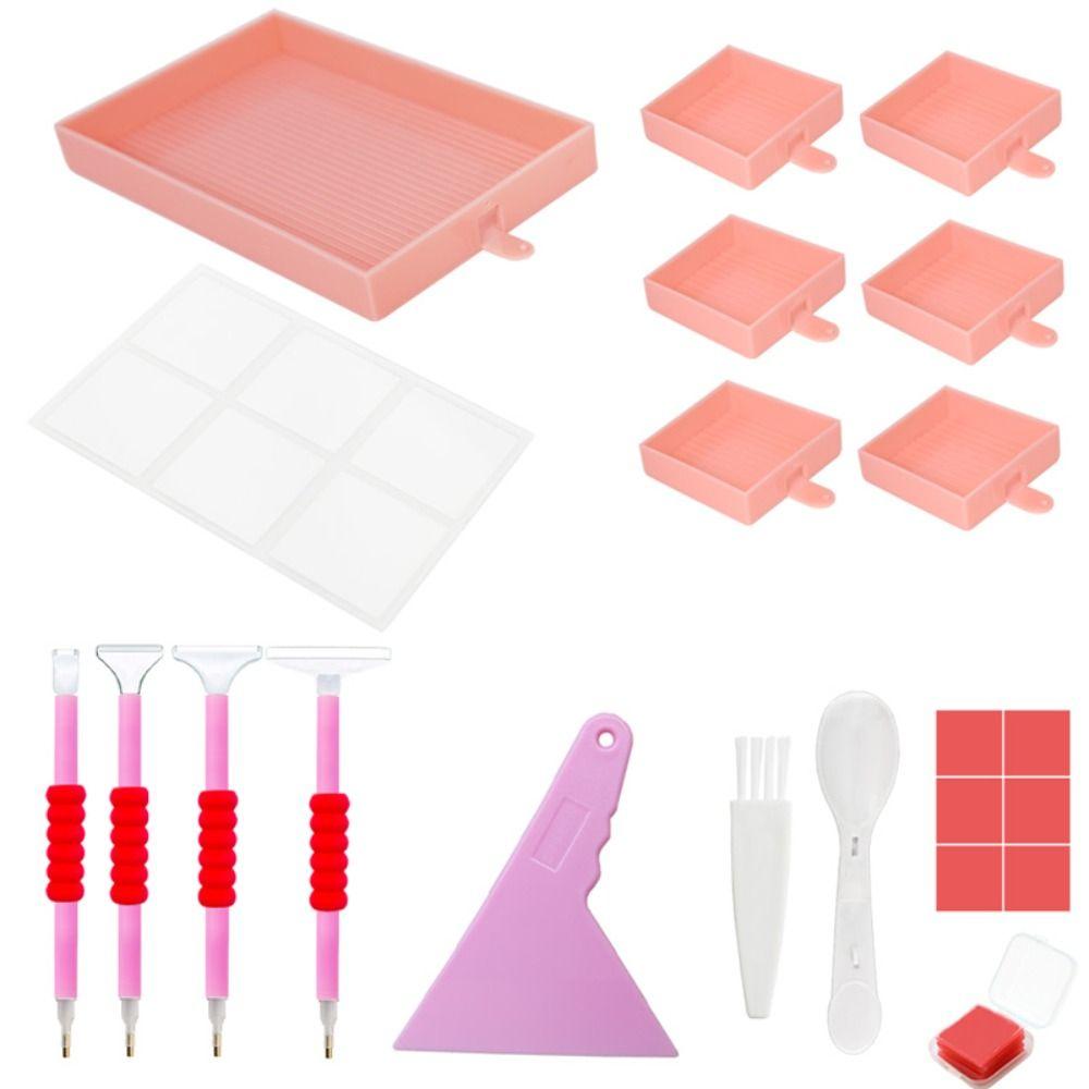 Large Capacity Diamond Painting Tray Kits Beading Plates Diamond Painting Pen Cross Stitch Tools