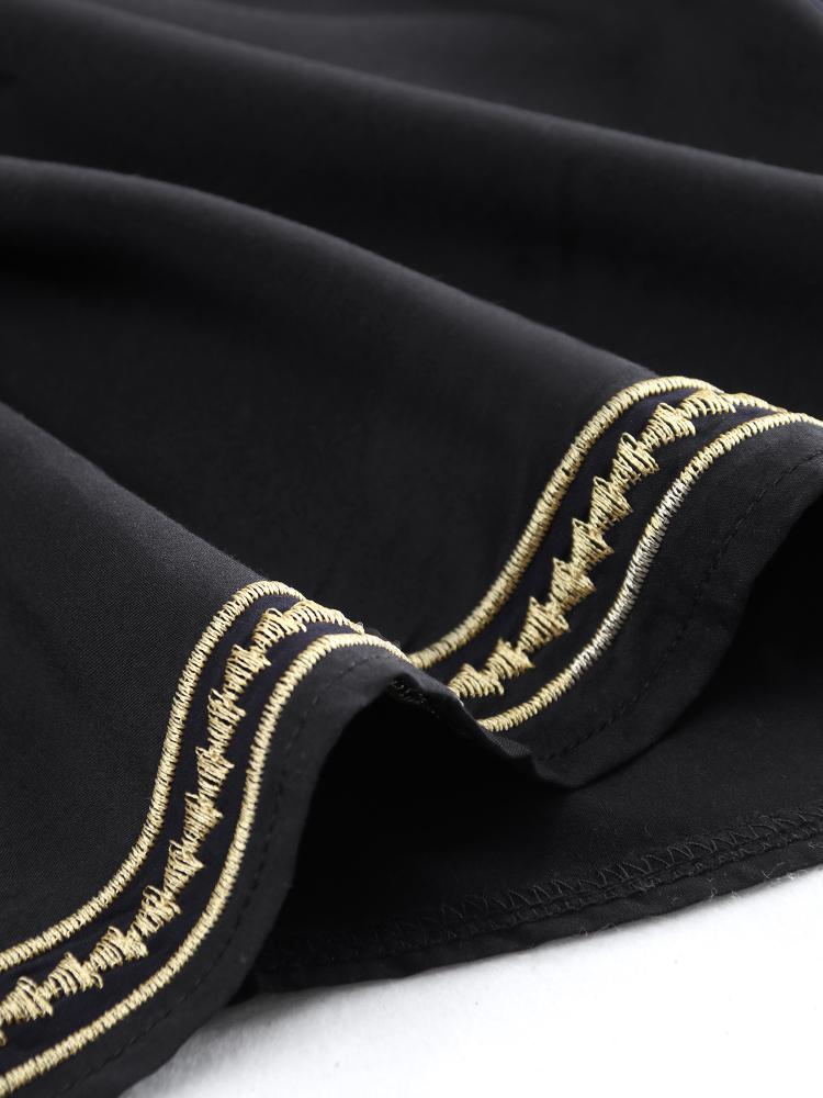 EDOLYNSA Черный кафтан с вышивкой больших размеров, летнее длинное пляжное платье, женская домашняя одежда, купальный костюм, свободный кафтан