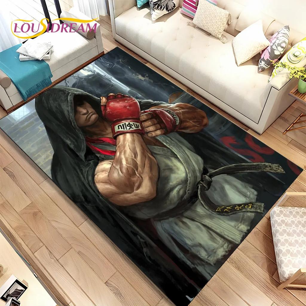 Коврик Street Fighter в стиле ретро, ​​коврик для геймера, коврик для гостиной, спальни, диван, коврик для украшения, детский нескользящий напольный коврик